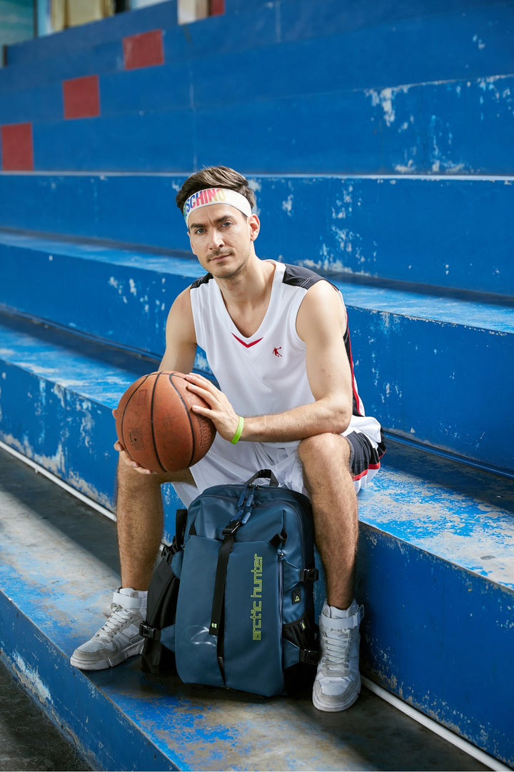 ARCTIC HUNTER AH Mochila de baloncesto impermeable con puertos USB y para auriculares ｜B00391 - Arctic Hunter Store