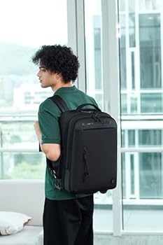ARCTIC HUNTER LG00657 | Mochila con Ruedas Adulto,  Mochila para Laptop 17.3'', Maletín Grande Resistente al Agua, Bolsa de Viaje para Empresas y Escuelas, Cabina Avión Negro