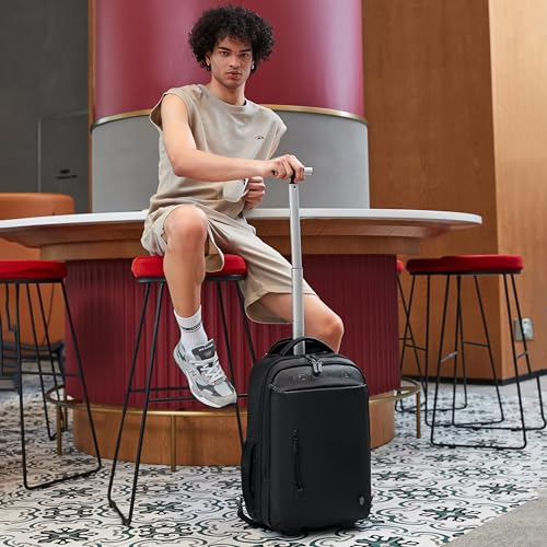 ARCTIC HUNTER LG00657 | Mochila con Ruedas Adulto,  Mochila para Laptop 17.3'', Maletín Grande Resistente al Agua, Bolsa de Viaje para Empresas y Escuelas, Cabina Avión Negro