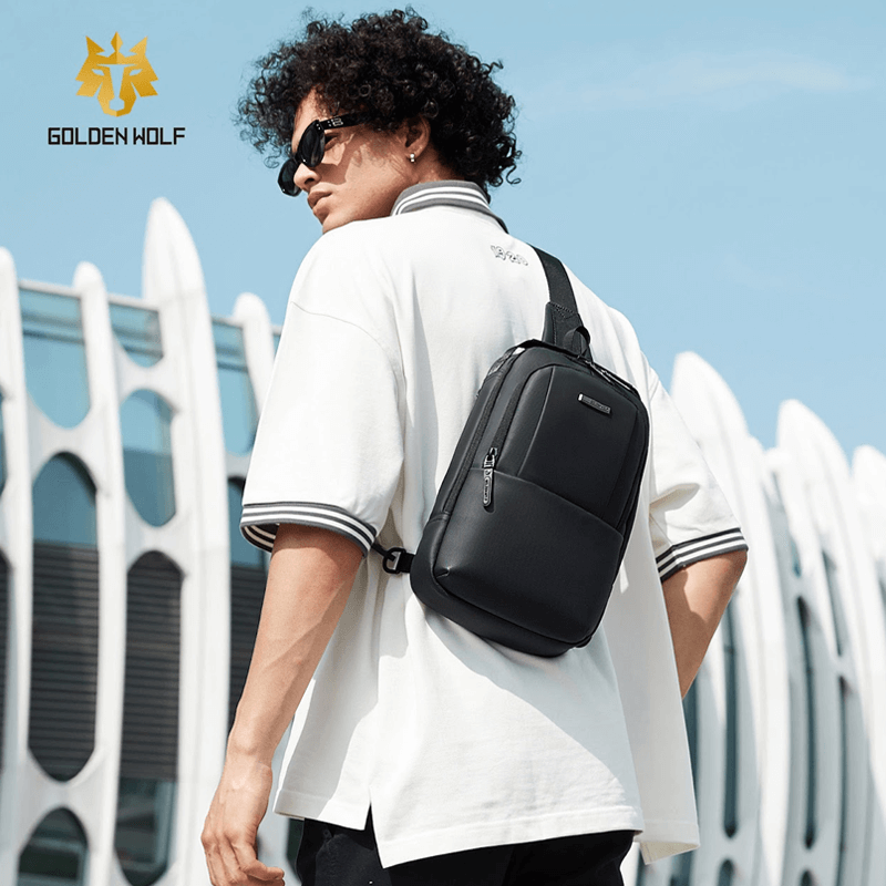 GOLDEN WOLF GXB00725 | crossbody para hombre, ligera y resistente al agua, con diseño urbano y compartimentos para tablet y accesorios. - Arctic Hunter Store