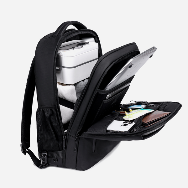 ARCTIC HUNTER LG00657 | Mochila con Ruedas Adulto,  Mochila para Laptop 17.3'', Maletín Grande Resistente al Agua, Bolsa de Viaje para Empresas y Escuelas, Cabina Avión Negro