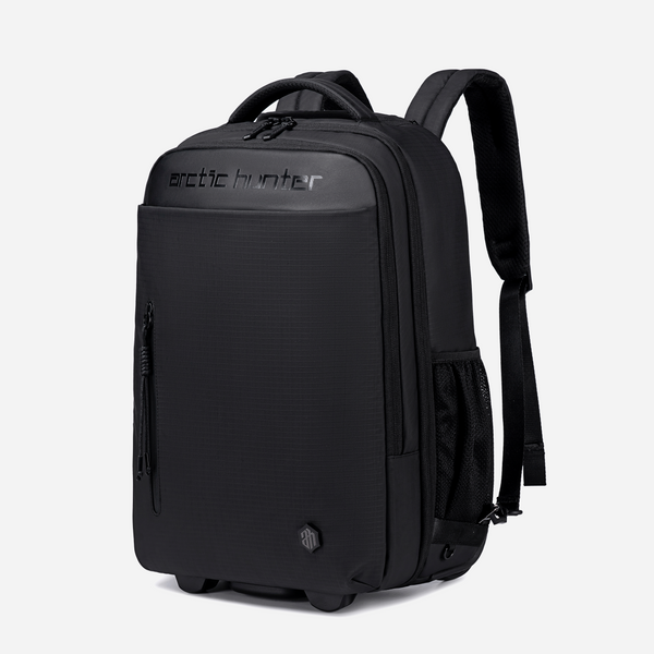 ARCTIC HUNTER LG00657 | Mochila con Ruedas Adulto,  Mochila para Laptop 17.3'', Maletín Grande Resistente al Agua, Bolsa de Viaje para Empresas y Escuelas, Cabina Avión Negro