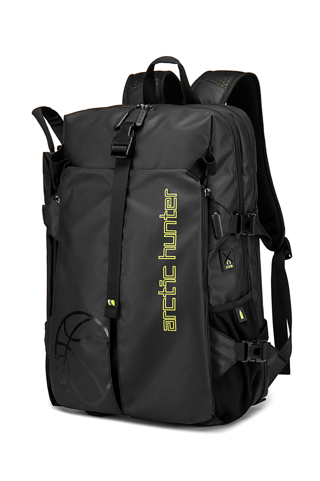 ARCTIC HUNTER AH Mochila de baloncesto impermeable con puertos USB y para auriculares ｜B00391